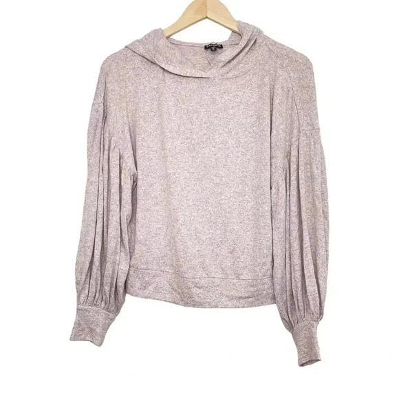 Express Pink Balloon Sleeve Hooded  Sweatshirt XS Lightweight - Picture 1 of 6
